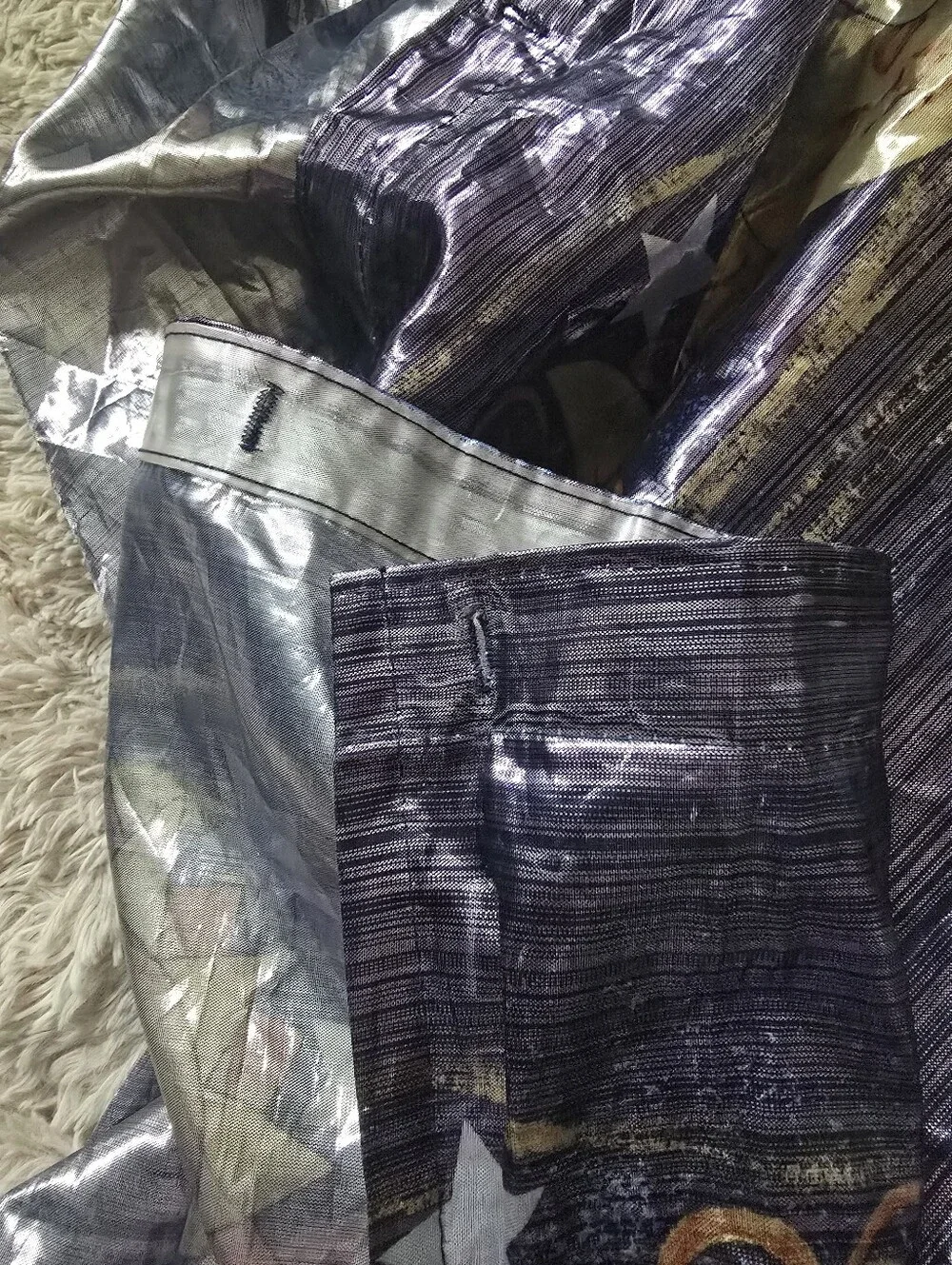 Vintage 90s Celestial Sun Moon Shower Curtain